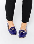 London Rebel Sally Loafers - Navy Patent