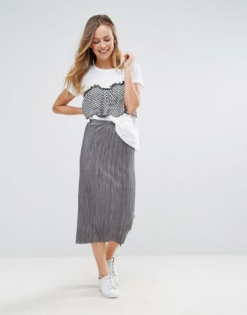 Wal G Midi Skirt - Gray