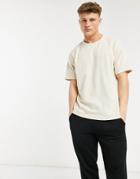 New Look Waffle T-shirt In Off White