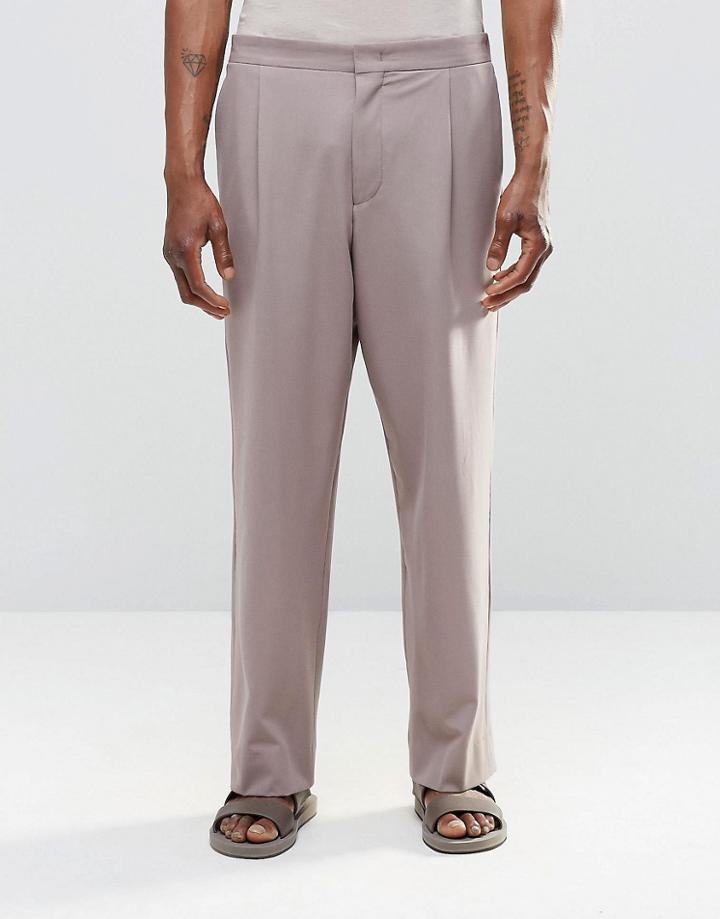 Asos Wide Leg Suit Pant In Pink - Pink