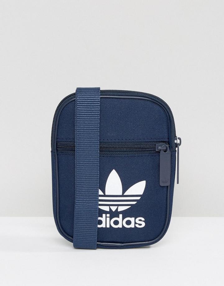 Adidas Originals Trefoil Festival Bag In Collegiate Navy Bk6731 - Navy