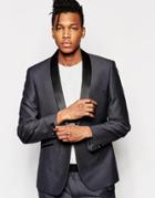 Rudie Slim Fit Gunmetal Occasion Suit Jacket - Gray