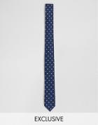 Reclaimed Vintage Polka Dot Skinny Tie Navy - Navy