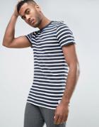 Jack & Jones Core T-shirt In Stripe - Navy