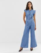 Current Air Ruffle Sleeve Wide Leg Jumpsuit