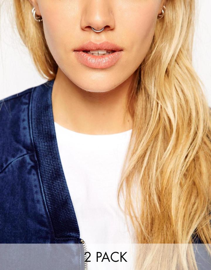 Asos Pack Of 2 Nose Cuffs - Multi