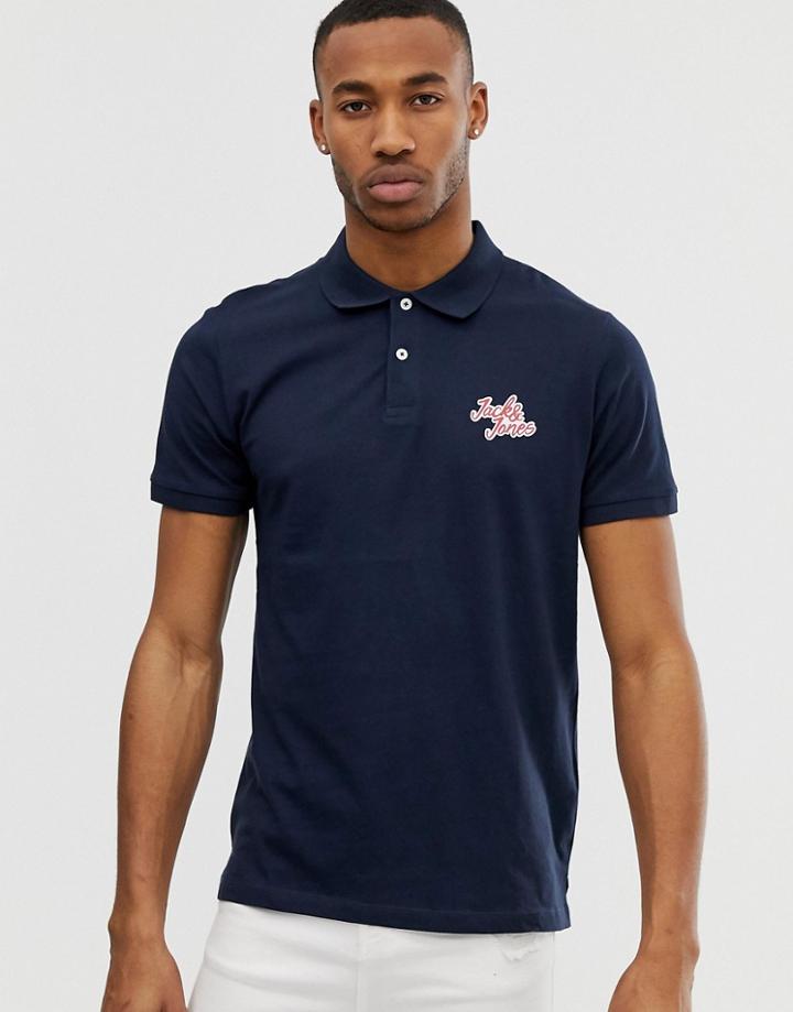 Jack & Jones Logo Polo - Navy