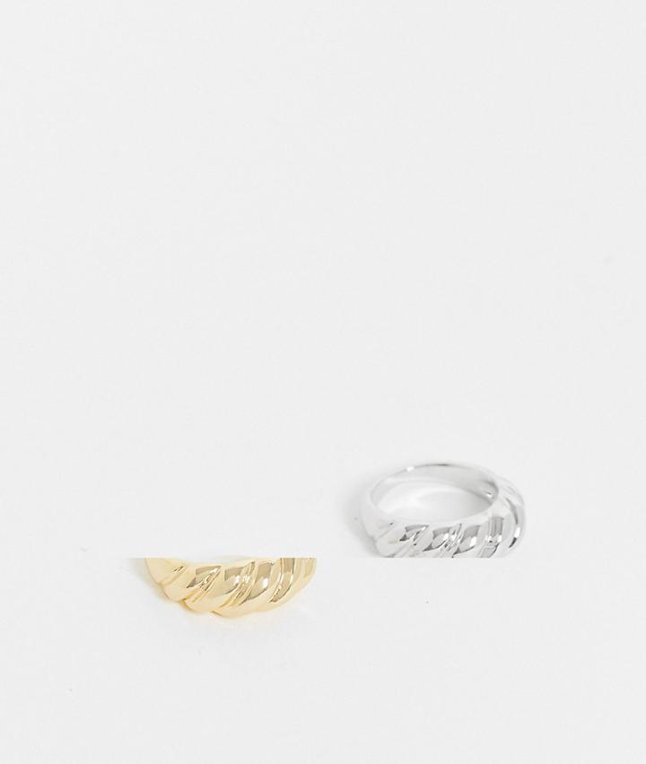 Svnx 2 Pack Rings In Gold And Silver-multi