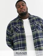 Soul Star Plus Fitted Check Shirt With Double Check Pocket