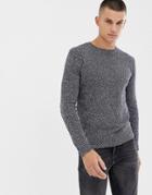 French Connection Melange Fleck Sweater-navy