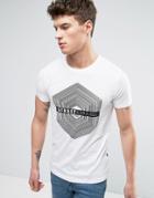 Solid T-shirt With Street Apparel Print - White