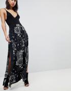 Diesel Tattoo Print Maxi Skirt - Black