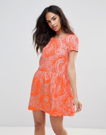 Frnch Paisley Dress - Orange