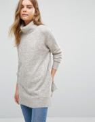 Warehouse Boxy Stretch Mohair Sweater - Beige