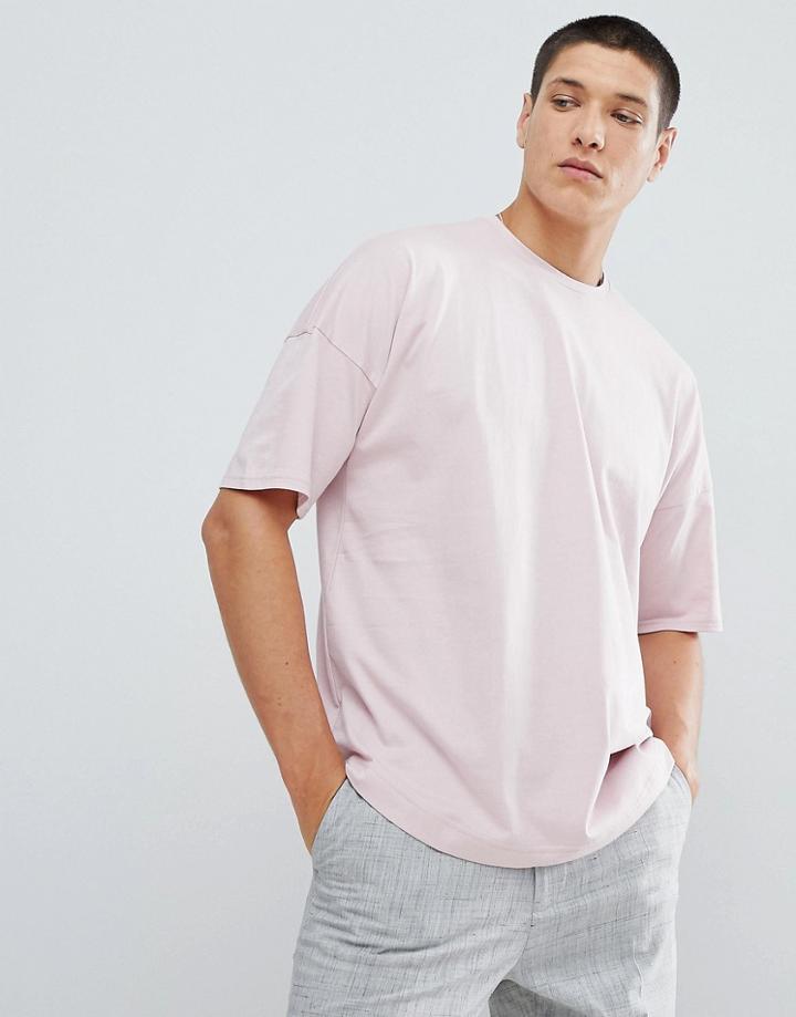 For Dropped Shoulder T-shirt In Pink - Pink