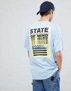 Asos Super Overszied T-shirt With State Of Mind Print - Blue