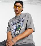 Collusion Planet Print T-shirt In Gray-grey