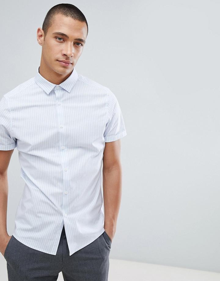 Asos Design Smart Skinny Shirt - Blue