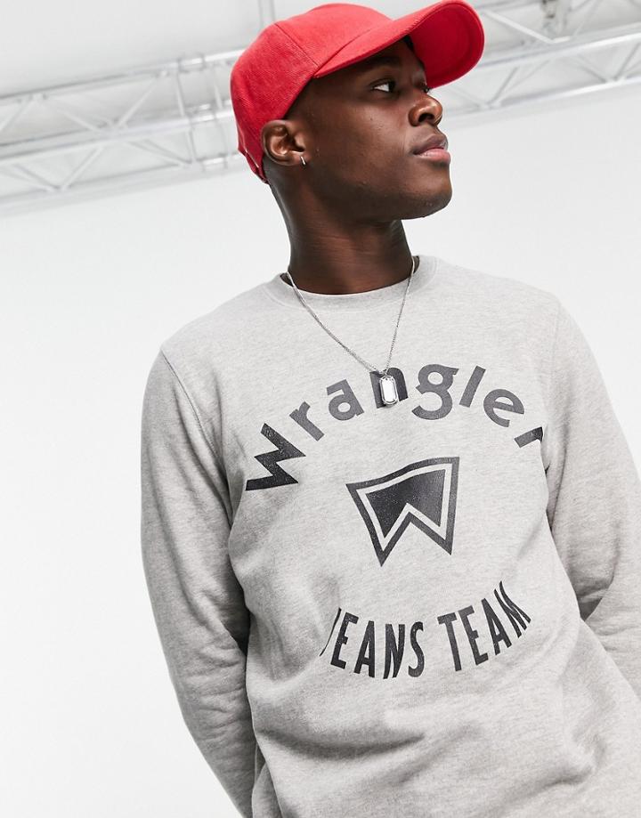 Wrangler Logo Crew Neck Sweatshirt-grey