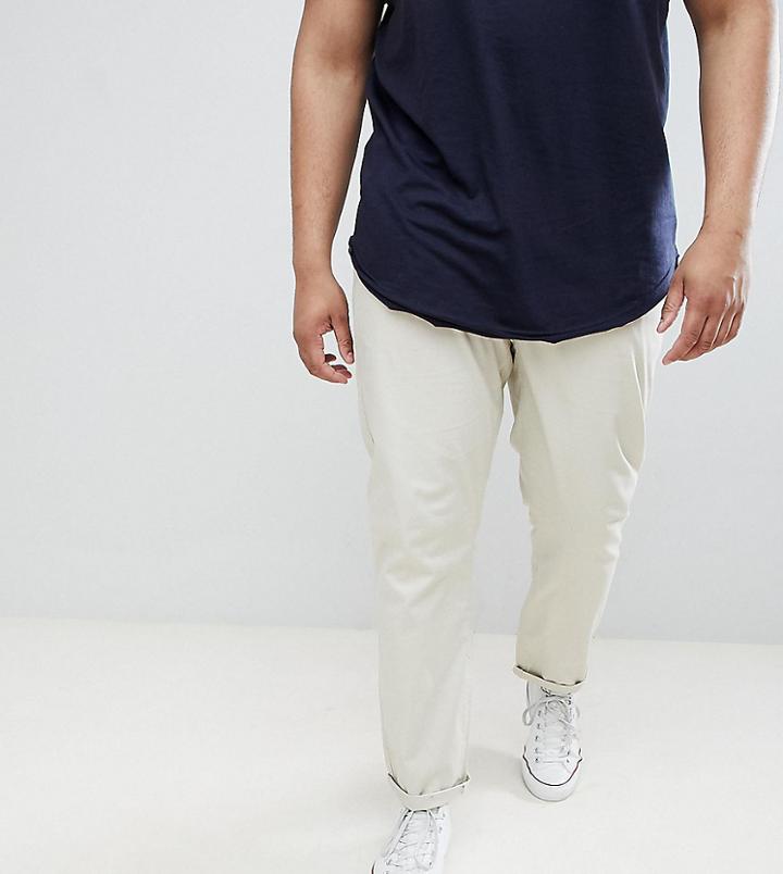 Asos Design Plus Slim Chinos In Putty - Beige