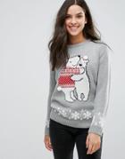 Brave Soul Holidays Polar Bear Sweater - Red