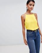 Warehouse High Neck Cami In Yellow - Yellow