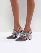 Asos Perfect Combo Embellished Heels - Gray