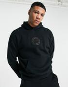 Abercrombie & Fitch Elevated Central Circle Logo Hoodie In Black