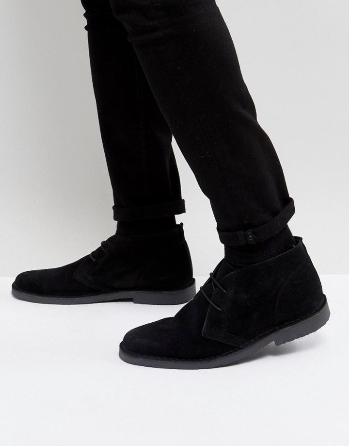 Pier One Suede Desert Boots In Black - Black