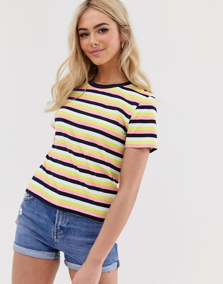 Asos Design T-shirt In Pretty Stripe-multi