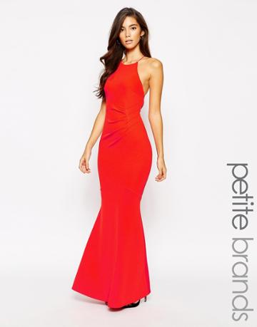 Lipstick Boutique Petite Halterneck Maxi Dress - Red