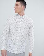 Selected Homme Slim Fit Shirt With All Over Dot Print - White