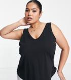 Asos Design Curve Ultimate Organic Cotton Blend Scoop Neck Tank Top In Black