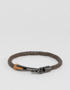 Ted Baker Leather Plaited Bracelet In Brown - Brown