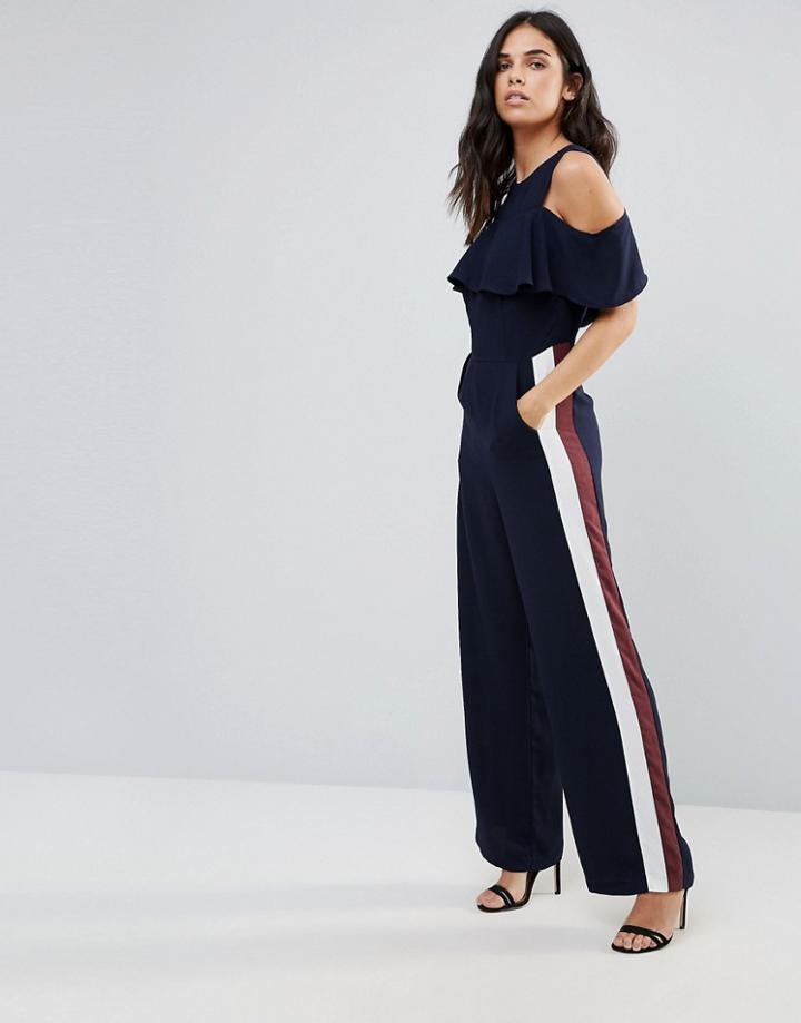 Y.a.s Block Flounce Jumpsuit - Blue