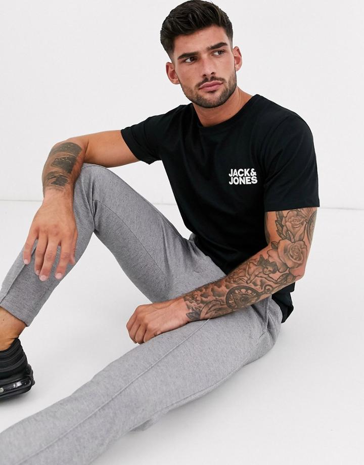 Jack & Jones Essentials T-shirt With Chest Logo In Black