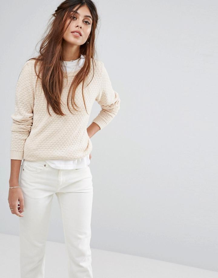 Vila Open Knit Sweater - Beige