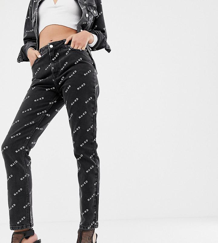 Na-kd Logo Mom Jeans Two-piece In Black