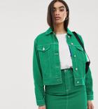 Missguided Two-piece Denim Jacket In Green - Green