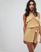 Faithfull Stripe Bow Romper - Yellow