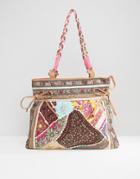 Raga Mid Sized Pitch Bag With Braided Handles - Multi