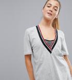 Mink Pink Track Star Deep V Top - Gray