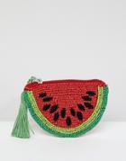 Pull & Bear Watermelon Beaded Purse In Multi - Multi