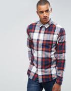 Only & Sons Shirt In Slim Fit Cotton Check - Red