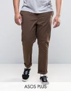 Asos Plus Skinny Chinos In Brown - Brown