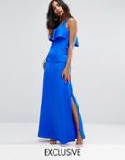Bariano Cami Maxi Dress With Frill Front - Blue