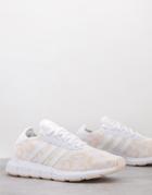 Adidas Originals Swift Run Sneakers In White Leopard Print