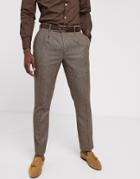 Asos Design Slim Suit Pants In Brown Tweed - Brown