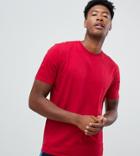 Asos Design Tall Relaxed Fit T-shirt With Crew Neck In Red