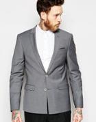 Asos Skinny Smart Suit Jacket In Tonic - Gray